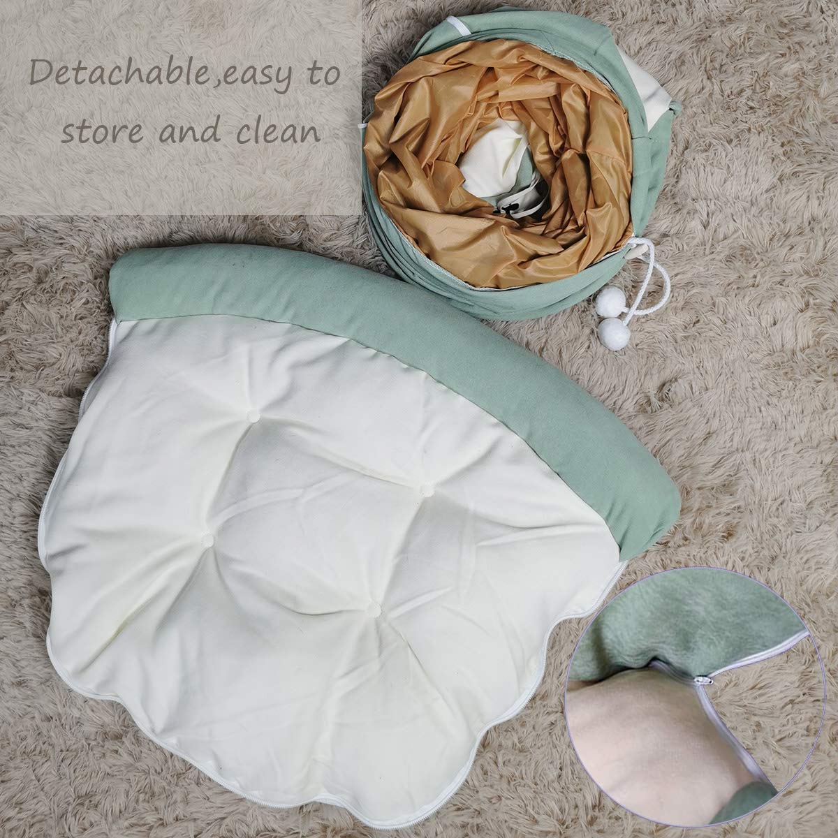 LEFTSTARER Túneles plegables 2 en 1 para gatos y escondite para mascotas, perros, conejos, hogar, tubos de túnel, juguetes con alfombrilla extraíble lavable