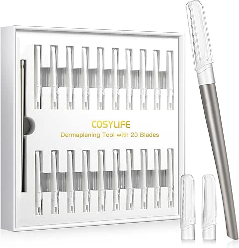 Dermaplaning Tool for Face Exfoliation, with 20 Replaceable Blades, Facial