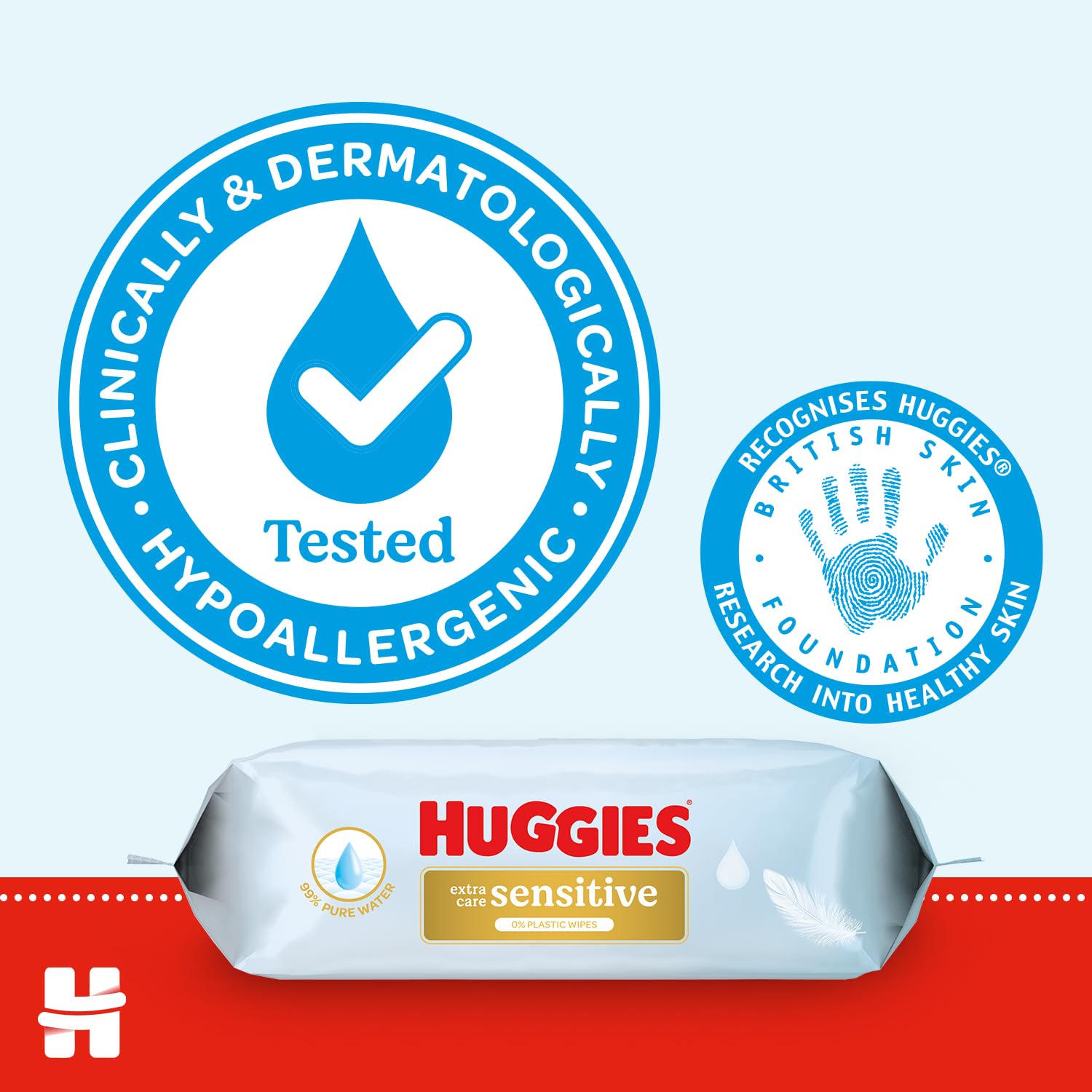 Huggies Extra Care Sensitive Baby Wipes - 12 Pack (576 Wipes) – Plastic Free Wet Wipes, 99% Water, Fragrance Free, Hypoallergenic, Extra Soft Texture with Soft Pillows — view 7