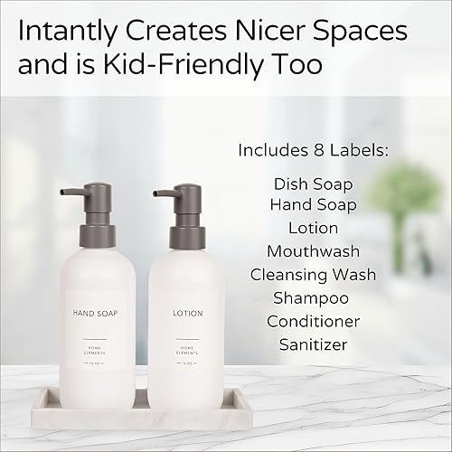 Miniatura 6 de Juego de dispensador de jabón de plástico  Dispensador de jabón para platos de plástico PET para cocina, botellas de loción de jabón de manos con