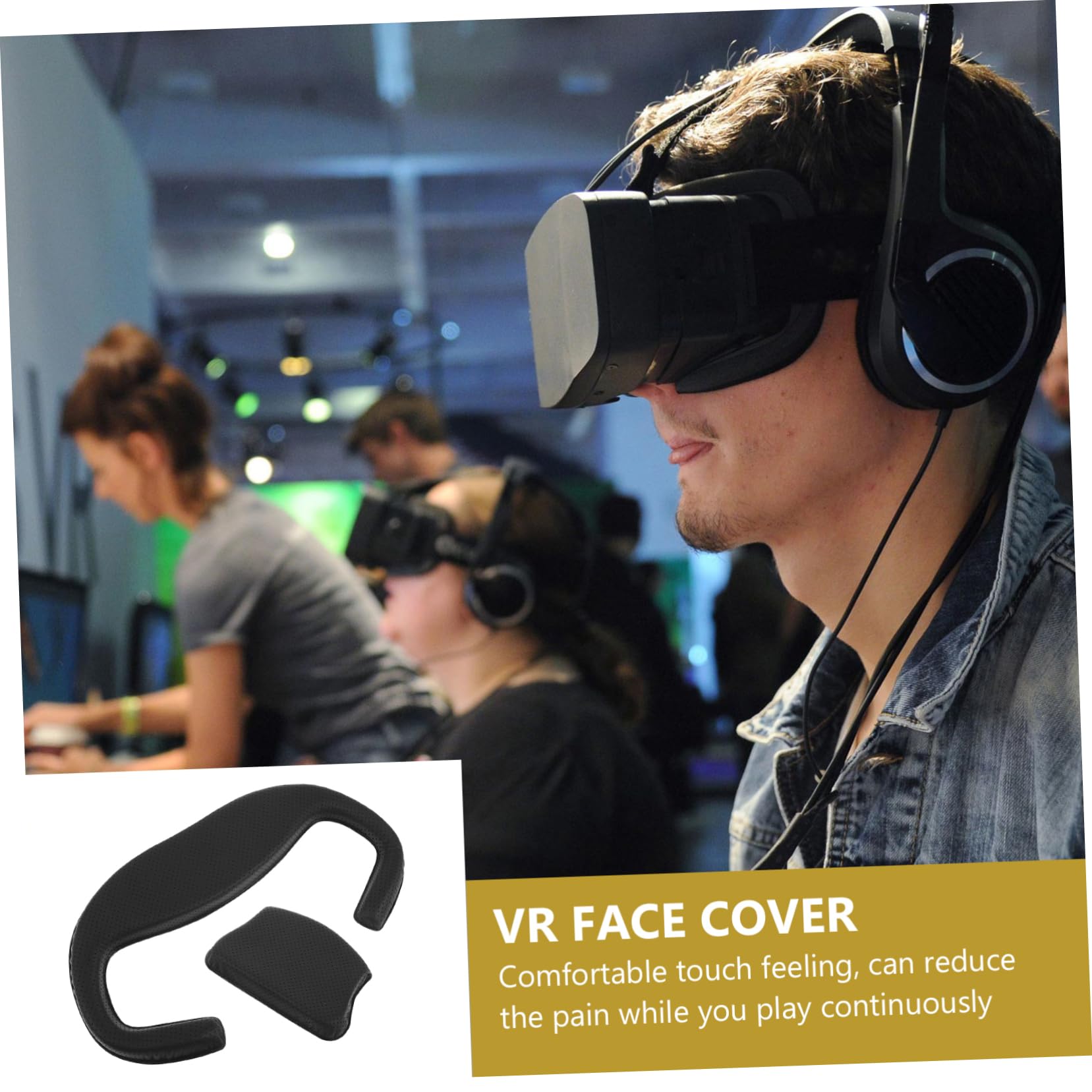Hemobllo 4 Set Maschera Per Gli Occhi Di Cristallo Cuscino Facciale Per Cuffie Vr Tampone Accessorio Di Comfort Vr Accessorio Vr Accessorio Per Giochi Vr Pelle