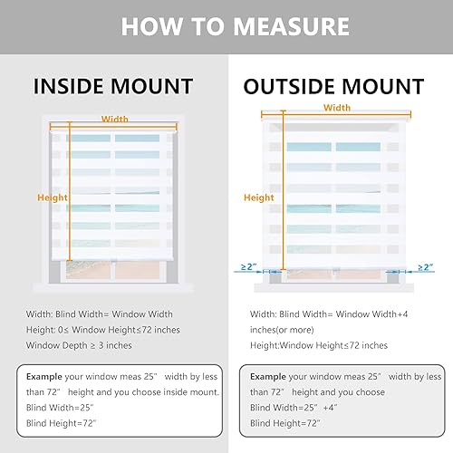 Miniatura 6 de AOSKY Zebra - Persianas enrollables sin cordones para el hogar, con control de luz y de doble capa para día y noche, fáciles de instalar (40