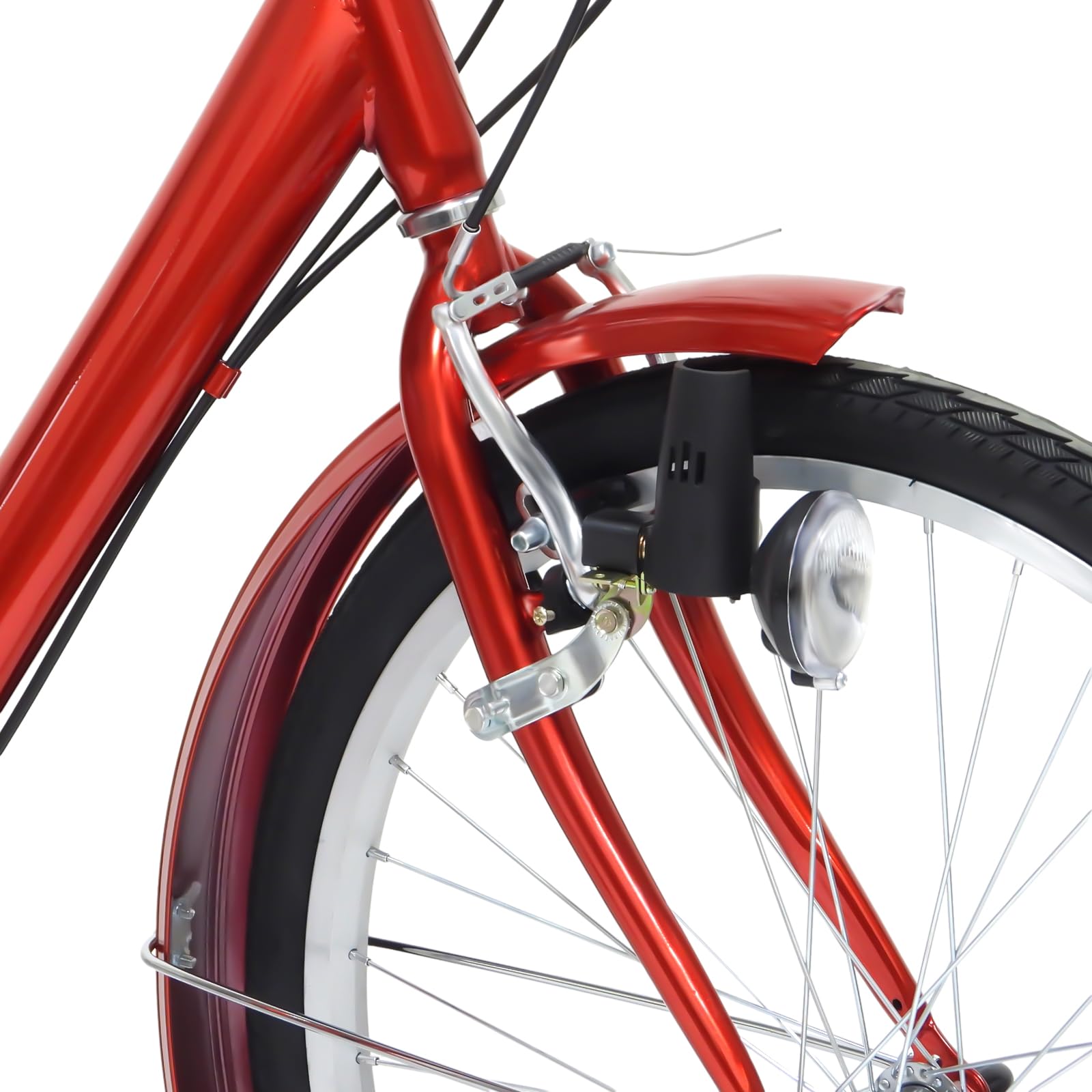 Triciclo para adultos bicicleta con cesta de la compra, para personas mayores, carrito de la compra, ocio, bicicleta de ciudad, luces de crucero, cesta de verduras y respaldo trasero 24