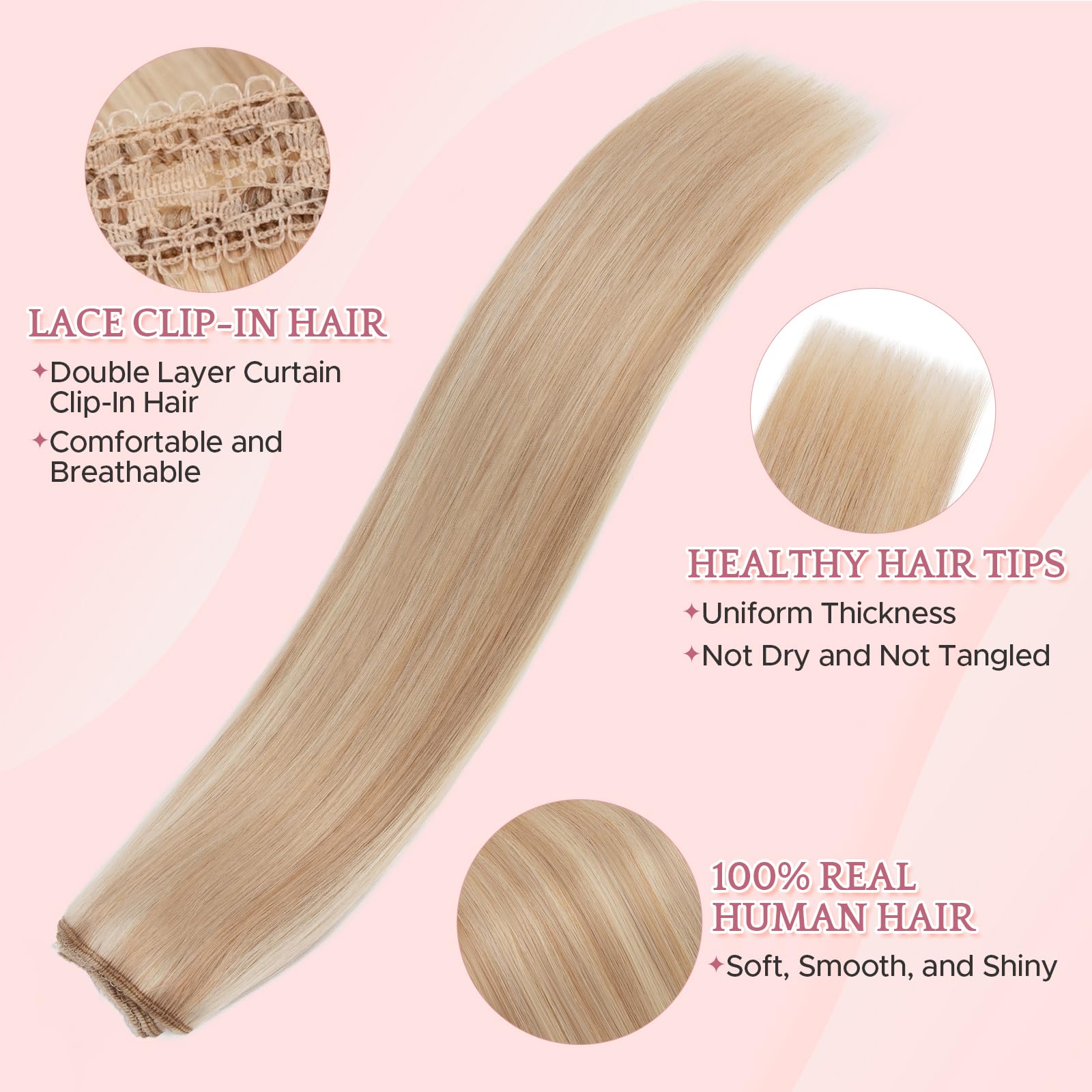 SEGOHAIR Clip in Hair Extensions Real Human Hair - Image 3