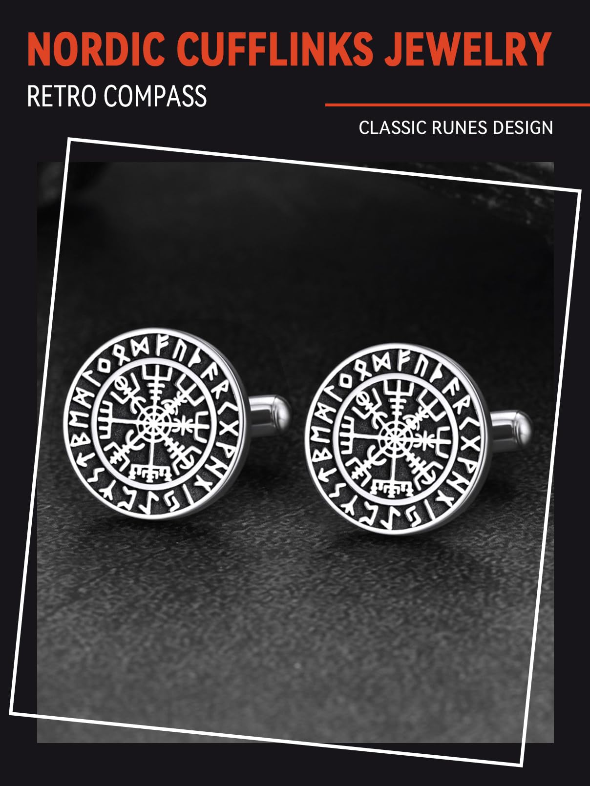 FaithHeart Gemelos Vikingos Hombres Acero Inoxidable 316L Gemelos Camisa Hombre Gemelos Religiosos Runas Vegvisir Celta Amuleto Padre