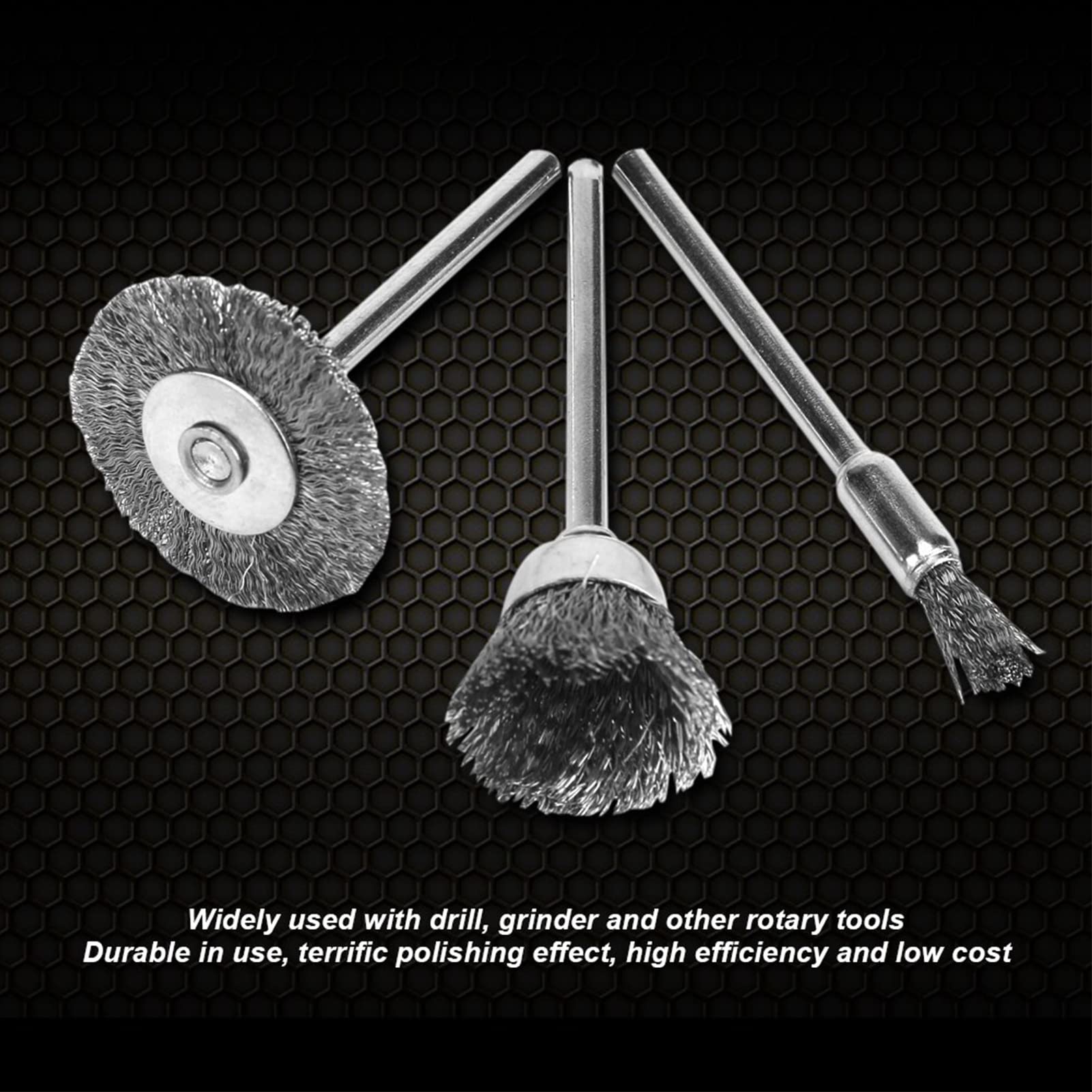 24PCS Wire Brush for Angle Grinder, Stainless Steel Brass Wire Wheel Polishing Brushes Attachment Kit for Grinder Drill Rotary Tool