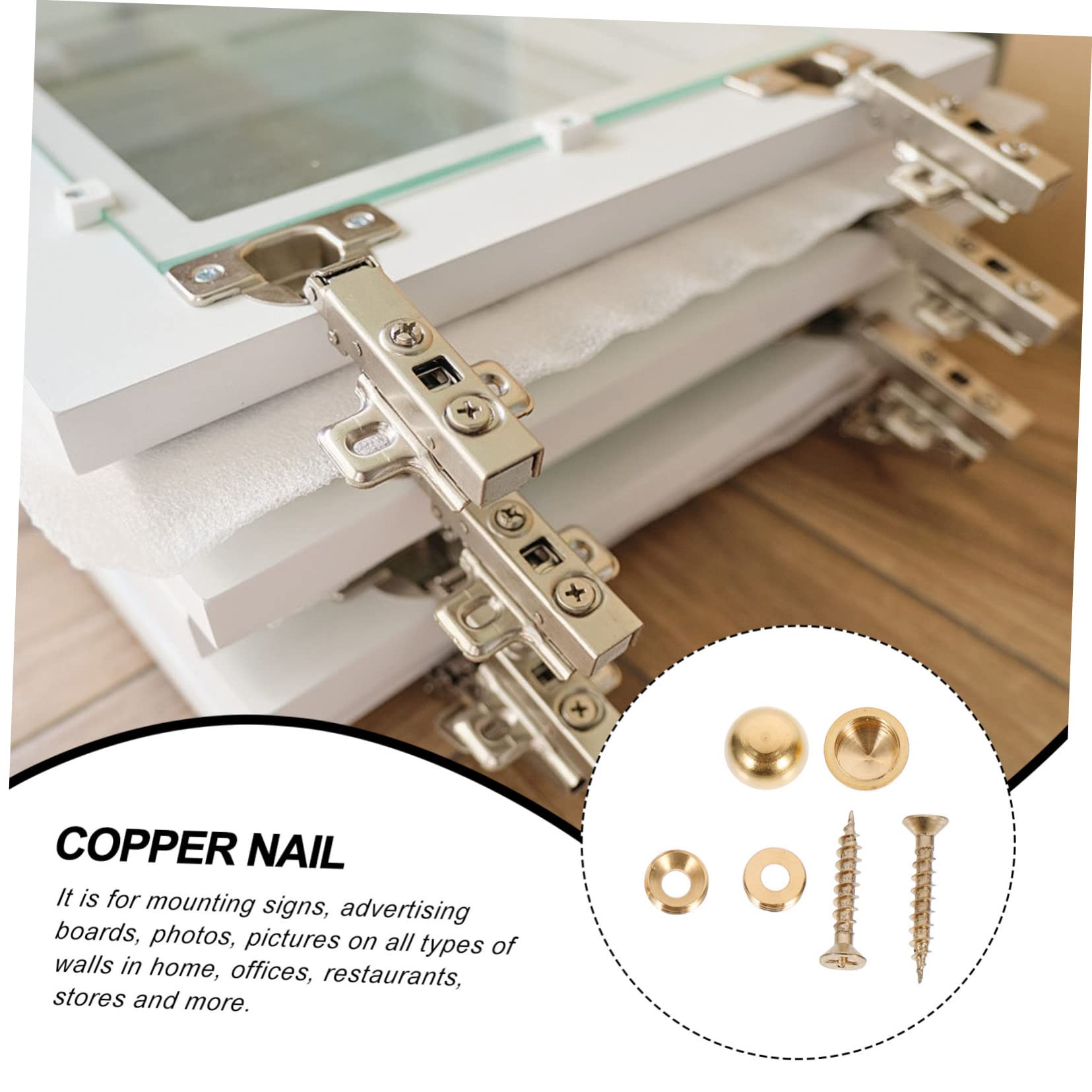 BELLIFFY 3sets Advertising Mirror Nails Decorative Screw Caps Fixing Bolt Caps for Elegant Look Construction (13mm) 8pcs*3