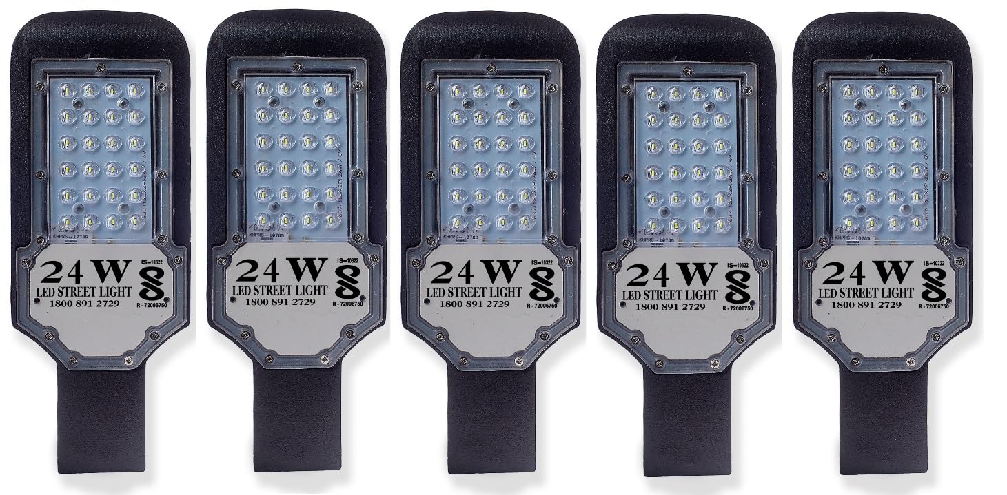 PE 24 Watt Lens LED Street Light, Outdoor Halogen Waterproof IP65 Full PVC Body, 140 Per watt Lumens 2 Year Warranty (Pack of 5) (B0C85JRQK5) Amazon Price History, Amazon Price Tracker