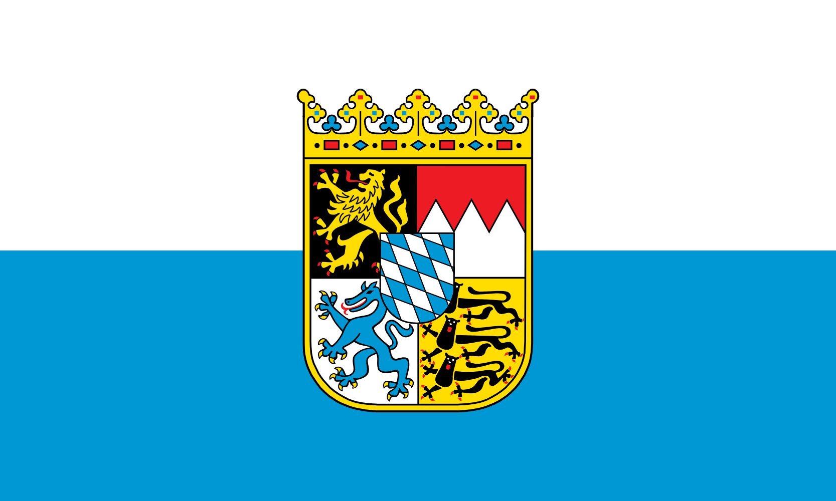 Drapeau Bavaria State S pavillon paysage 1,35m² aux finitions premium grand format