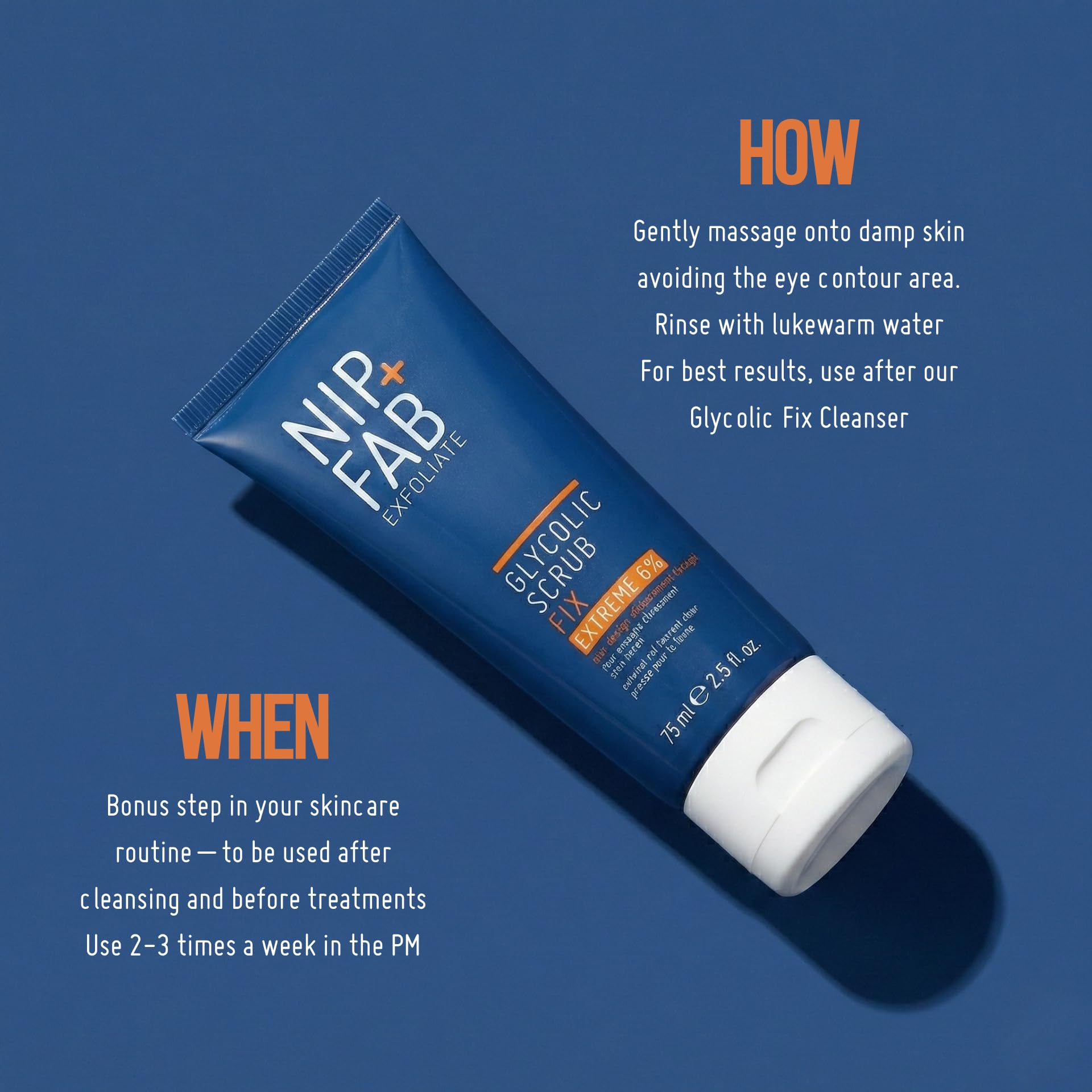 Nip+Fab Nip + Fab Glycolic Acid Fix Scrub Extreme, peeling do twarzy z kwasem salicylowym Aloe Vera, oczyszczanie porów, 75 ml
