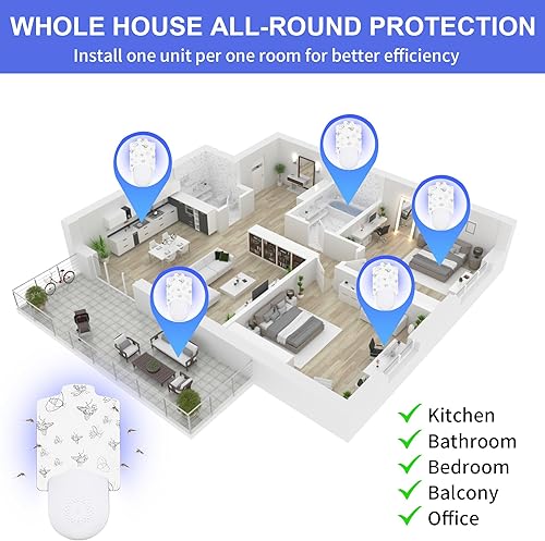 Miniatura 7 de 4 trampas para moscas de la fruta para interiores, trampa para insectos voladores, trampas para mosquitos para casa interior con luz UV no tóxica,