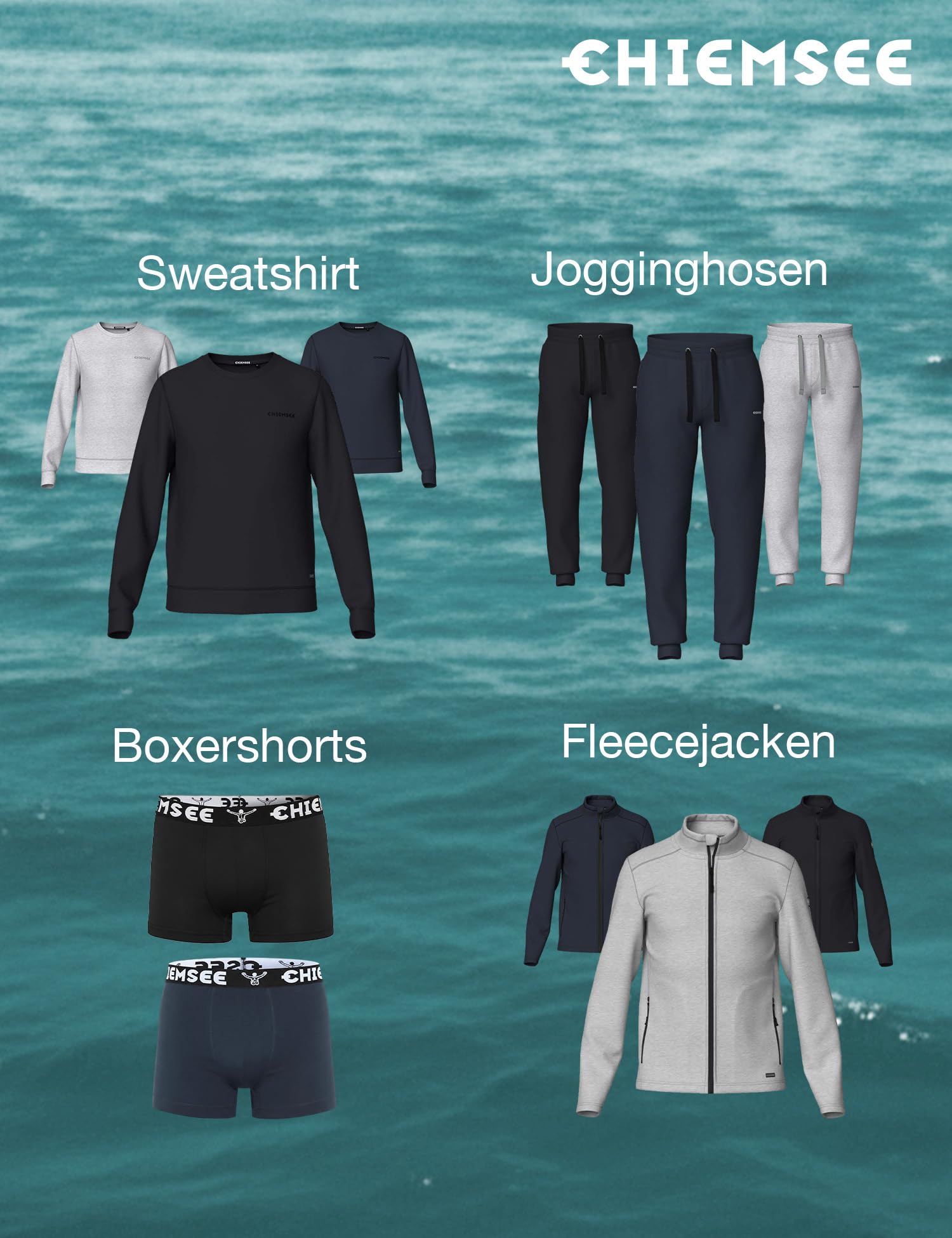 Chiemsee Boxershorts Herren 2 Farben S-4XL I 12er Set I Baumwolle | Kurze Unterhosen mit elastischem Bund I atmungsaktiv I Regular Fit