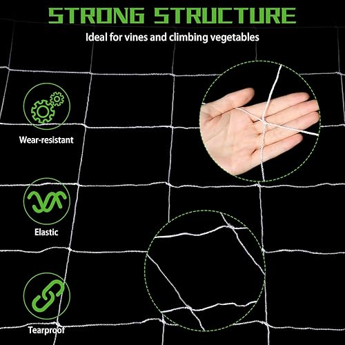Miniatura 3 de 8 redes de enrejado de plantas de 5 x 30 pies, red de poliéster resistente, red de malla para jardín para plantas trepadoras al aire libre, cultivo