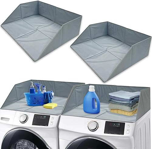 Protectores de lavandería para lavadoras y secadoras de carga frontal, barandillas seguras que evitan que la ropa se caiga, organizador