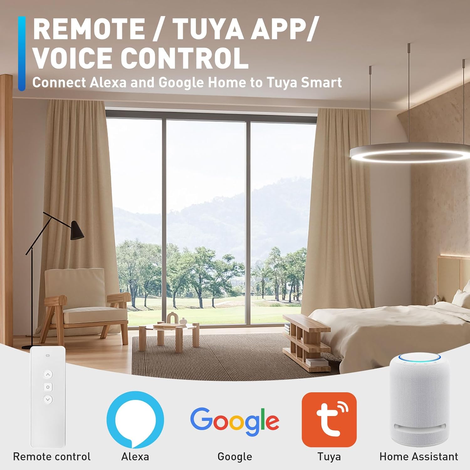 Smart Electric Curtains Track, Ceiling Curtains Track Adjustable Retractable Motorized Curtain Rod From 59 to 106 Inches, Automatic Curtain Opener, Work with Alexa/Google Home/Tuya Voice Control 7 71skozyXIXL. AC SL1500