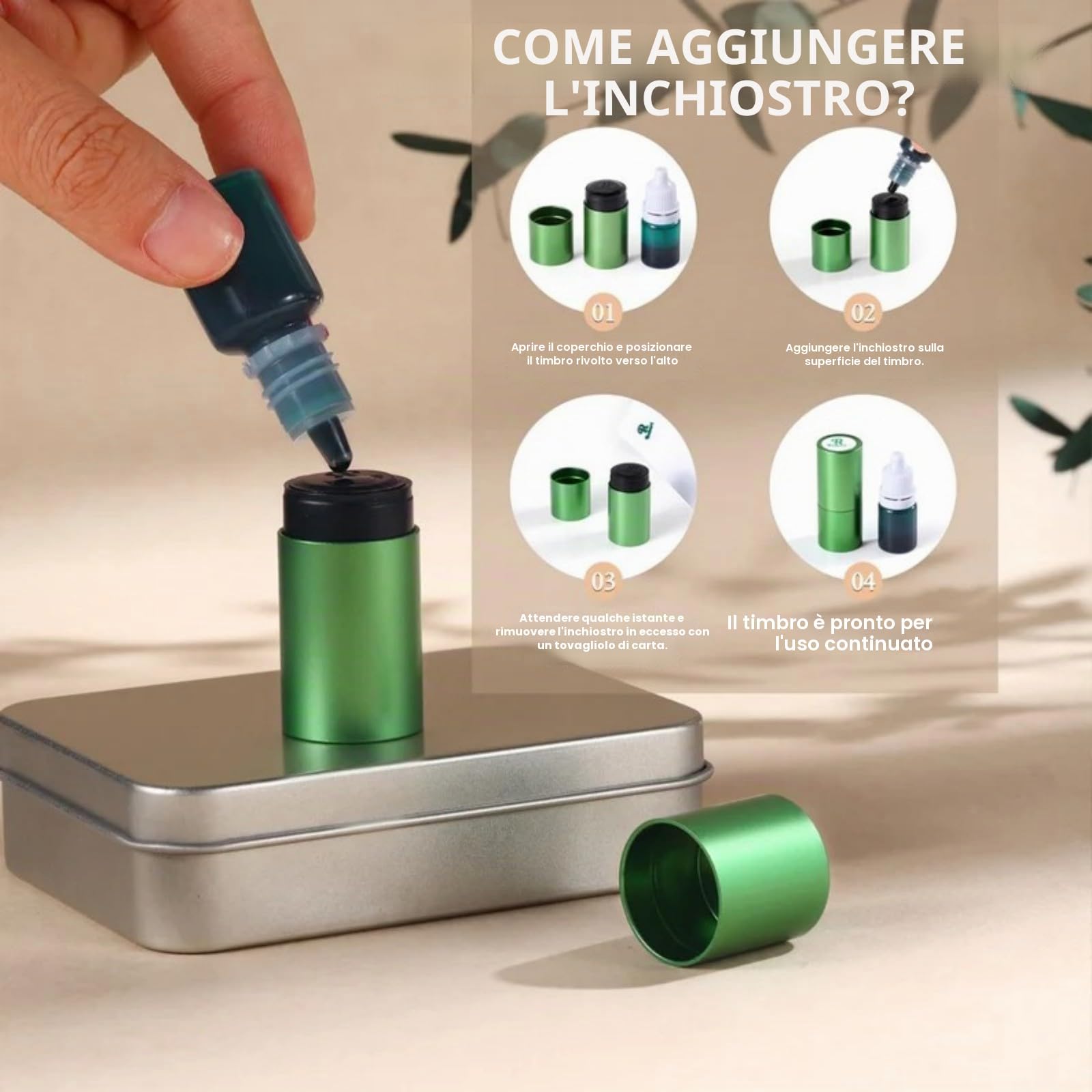 Timbro personalizzato per pallina da golf autoinchiostrante - Marcatore monogramma per golfisti