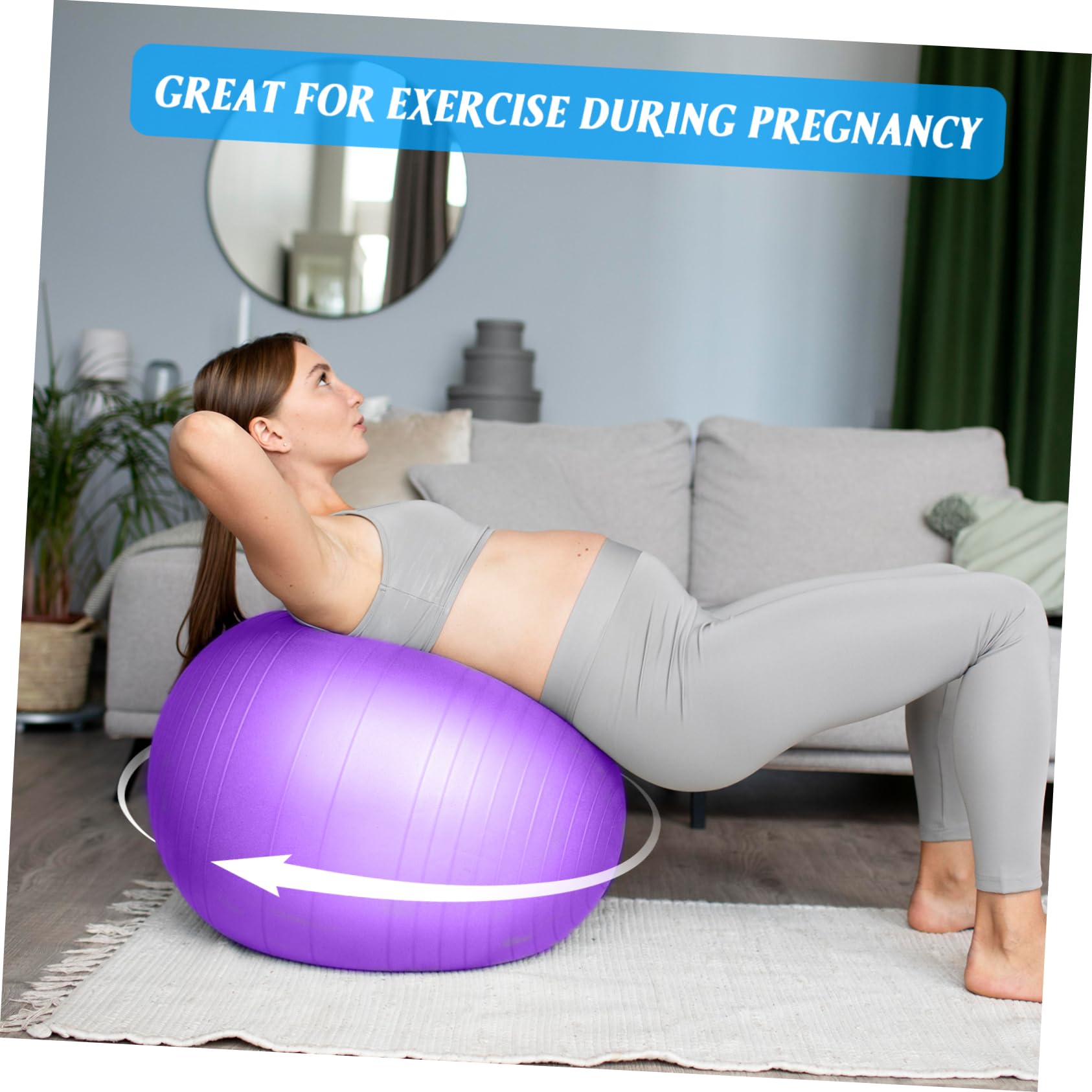 Yardwe Verdickter Gymnastikball 75cm aus Verschleißfestem PVC mit Luftpumpe Multifunktionaler Yogaball für Gleichgewichtstraining und Fitnessübungen Trainingszubehör für Erwachsene