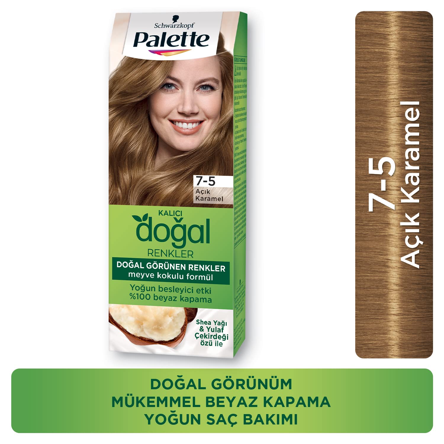 Palette Kalıcı Doğal Renkler 7.5 Açık Karamel Saç Boyası