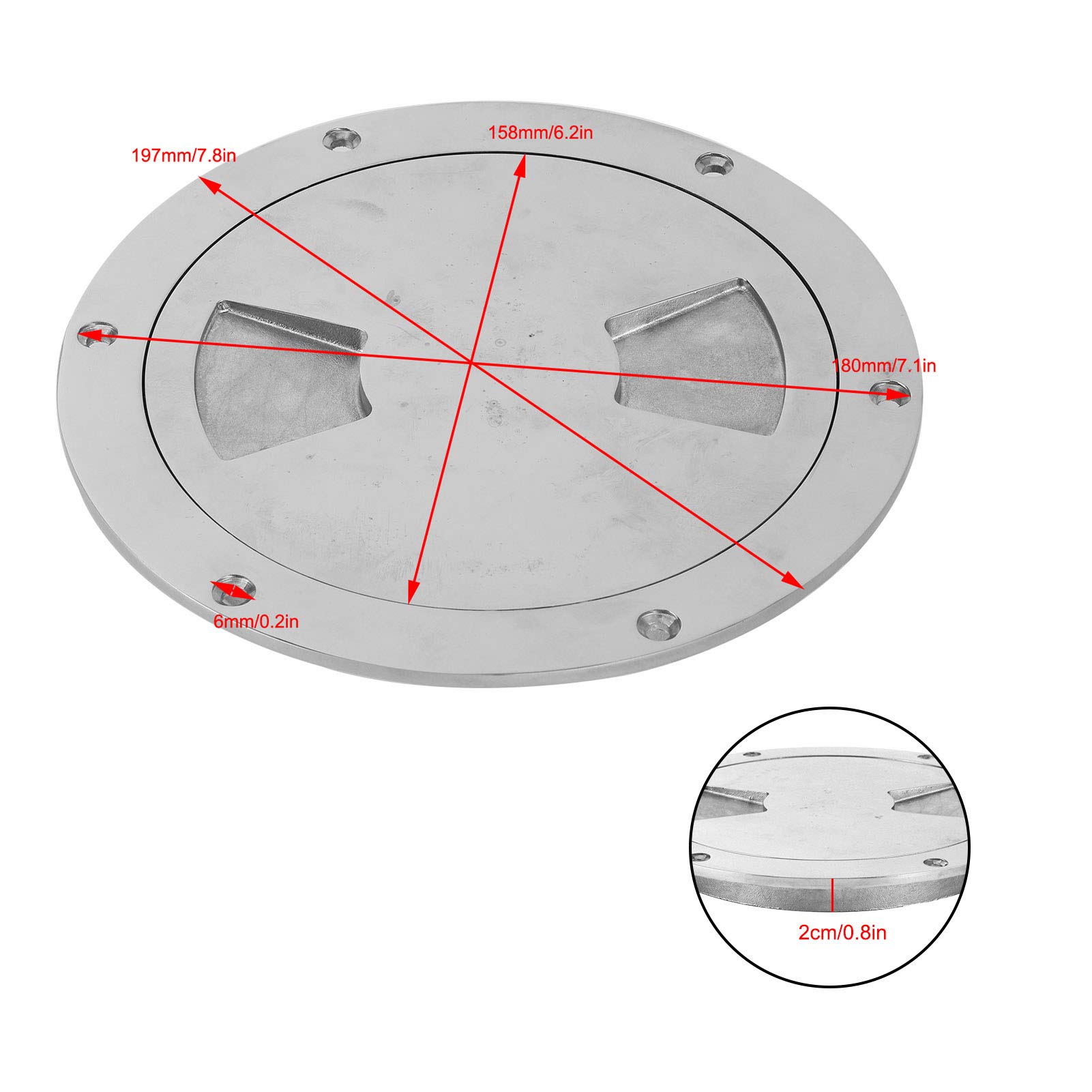 Tappo per Coperta Yacht 6in Acciaio Inossidabile, Finitura Liscia per Uso | Resistente alla corrosione, Elevata durata, Finitura superficiale lucida, Accessorio hardware marino, Facile da installare