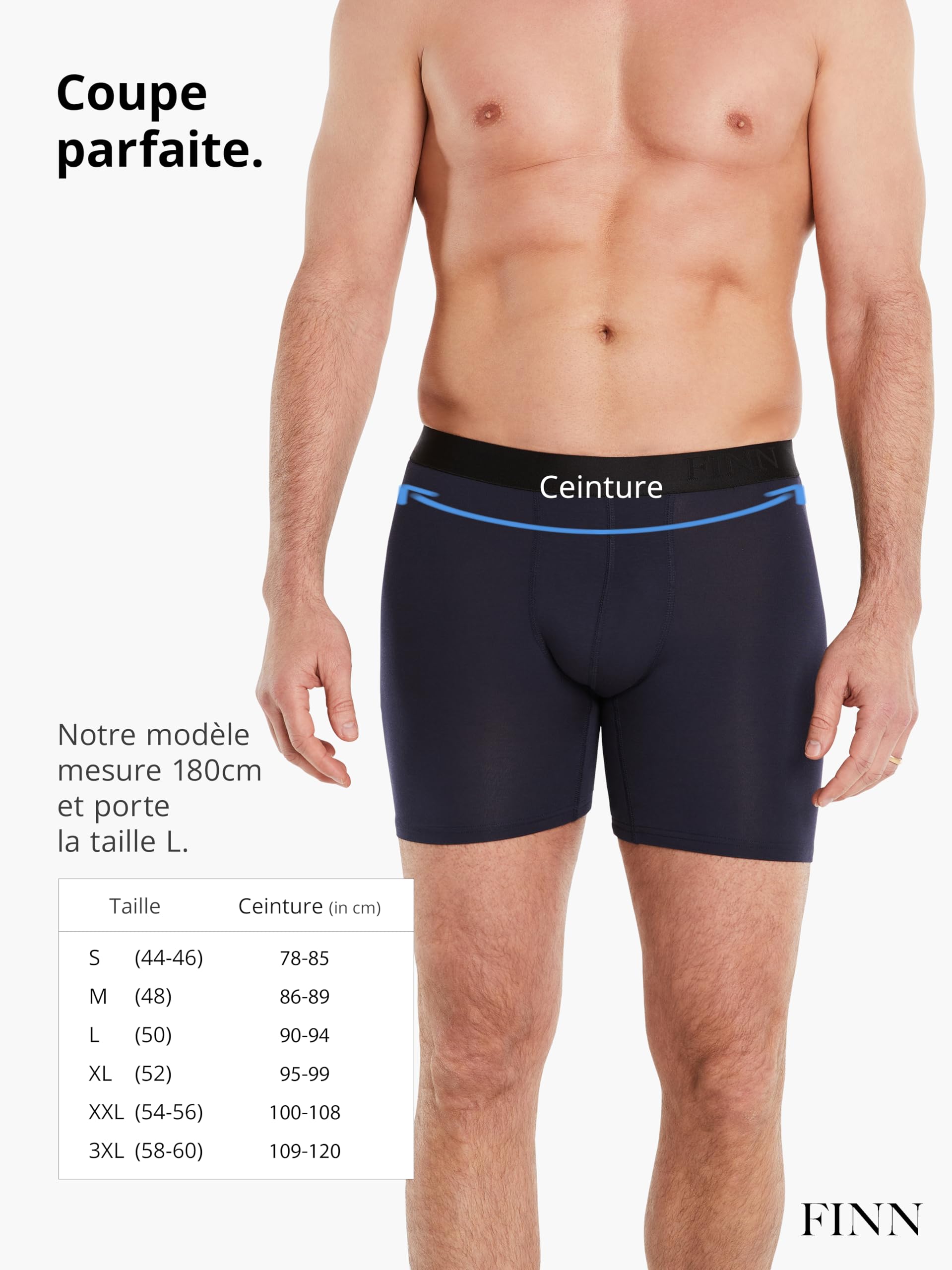 FINN Boxer Anti-Transpiration Homme - Protection Contre Les Taches de Sueur et Les Odeurs de Transpiration - Caleçon Contre la Forte Transpiration des Fesses