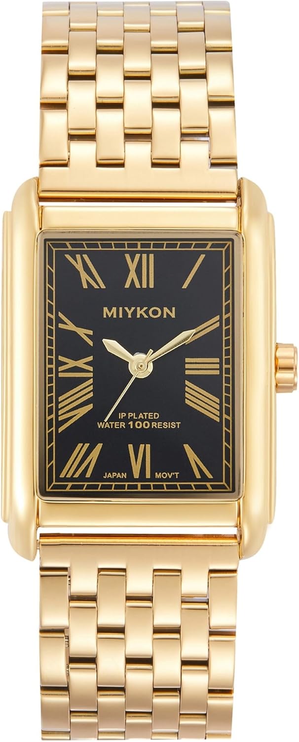 Miykon Vintage Dress Watches for Men – Square Tank Watch with Solid Stainless Steel Bracelet, Mens Dress Watches – Japanese Quartz, Waterproof to 100ft