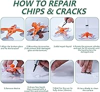 Vista 6 de AODA Kit de reparación de grietas para parabrisas, kit de reparación de parabrisas mejorado, kit de reparación de vidrio automotriz con propulsores