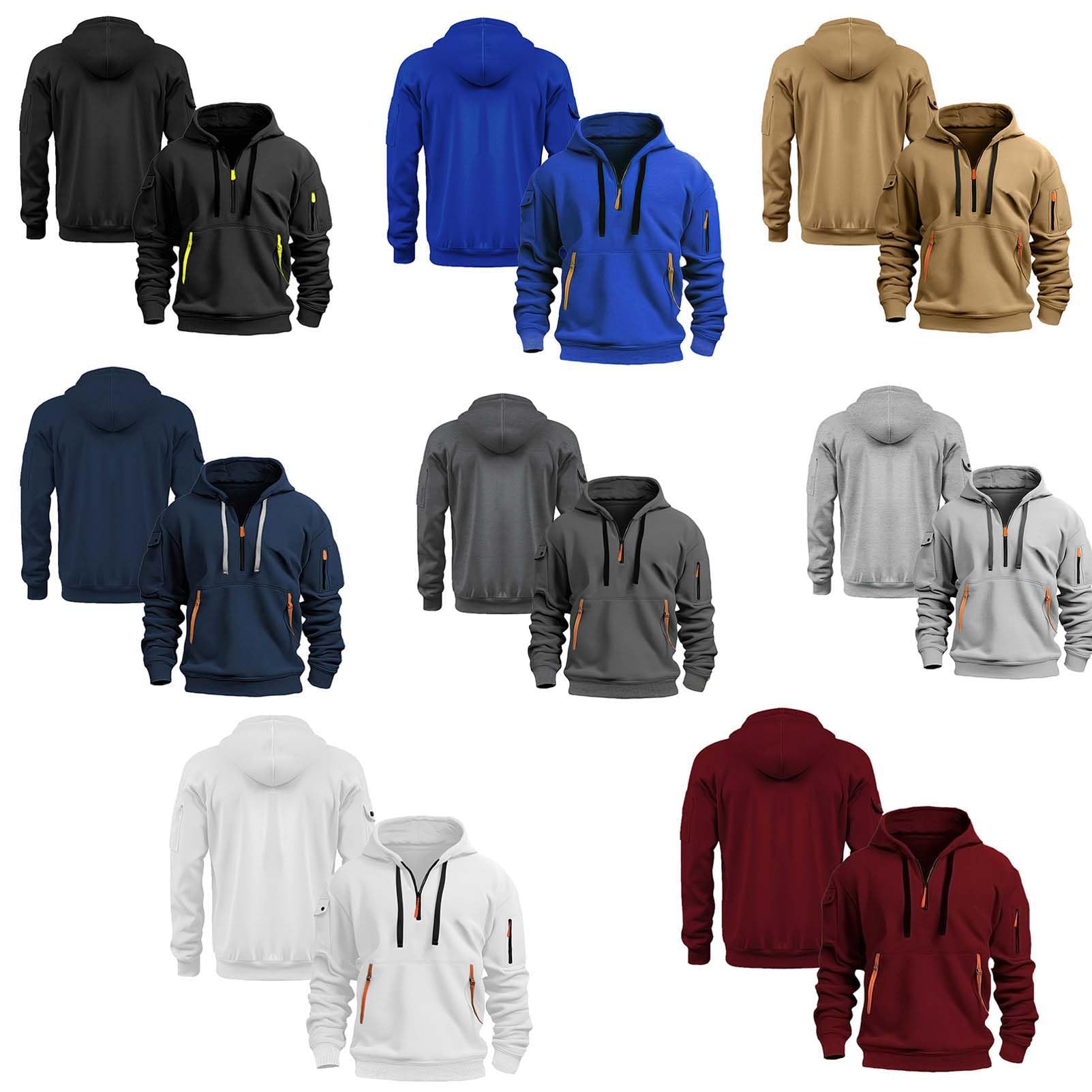 Sweat-Shirts À Capuche Unis pour Hommes Style NASA Pulls Hauts Manteaux Printemps Et d'automne Manches