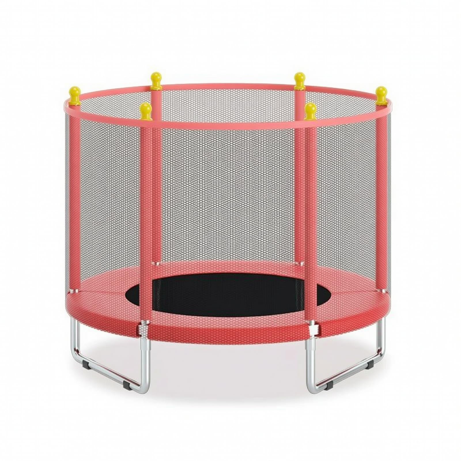 Cama Elástica para Niños Cama Elástica Red de Aro de Baloncesto con Pelota y Bomba Estructura de Acero y Tapete PP Adecuada para Ejercicio Infantil Desarrollo Motor