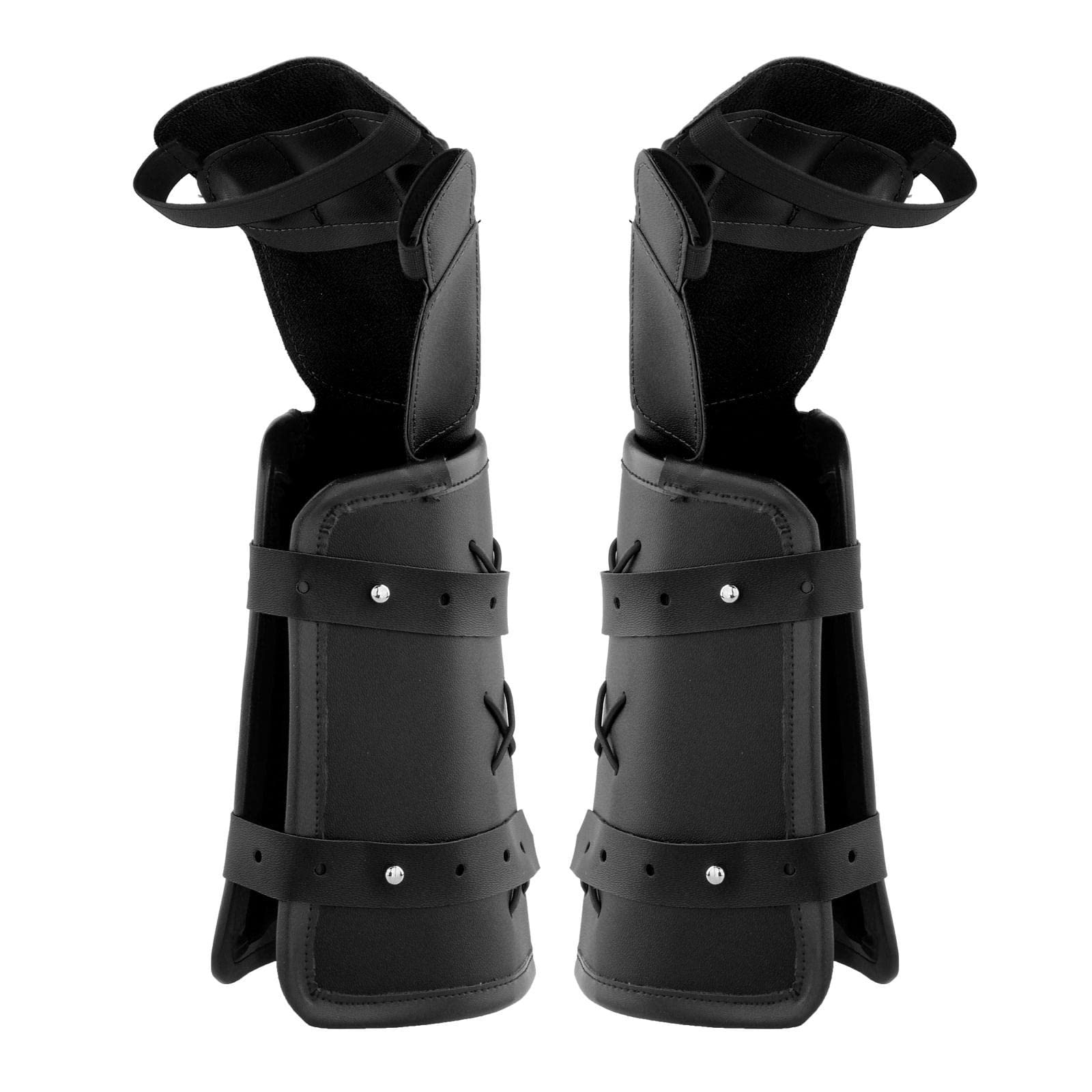 LOVIVER Guantes de medio para Cosplay medieval, guantes sin, disfraz de material cuero PU, motocicleta, conducción, adultos, accesorios de