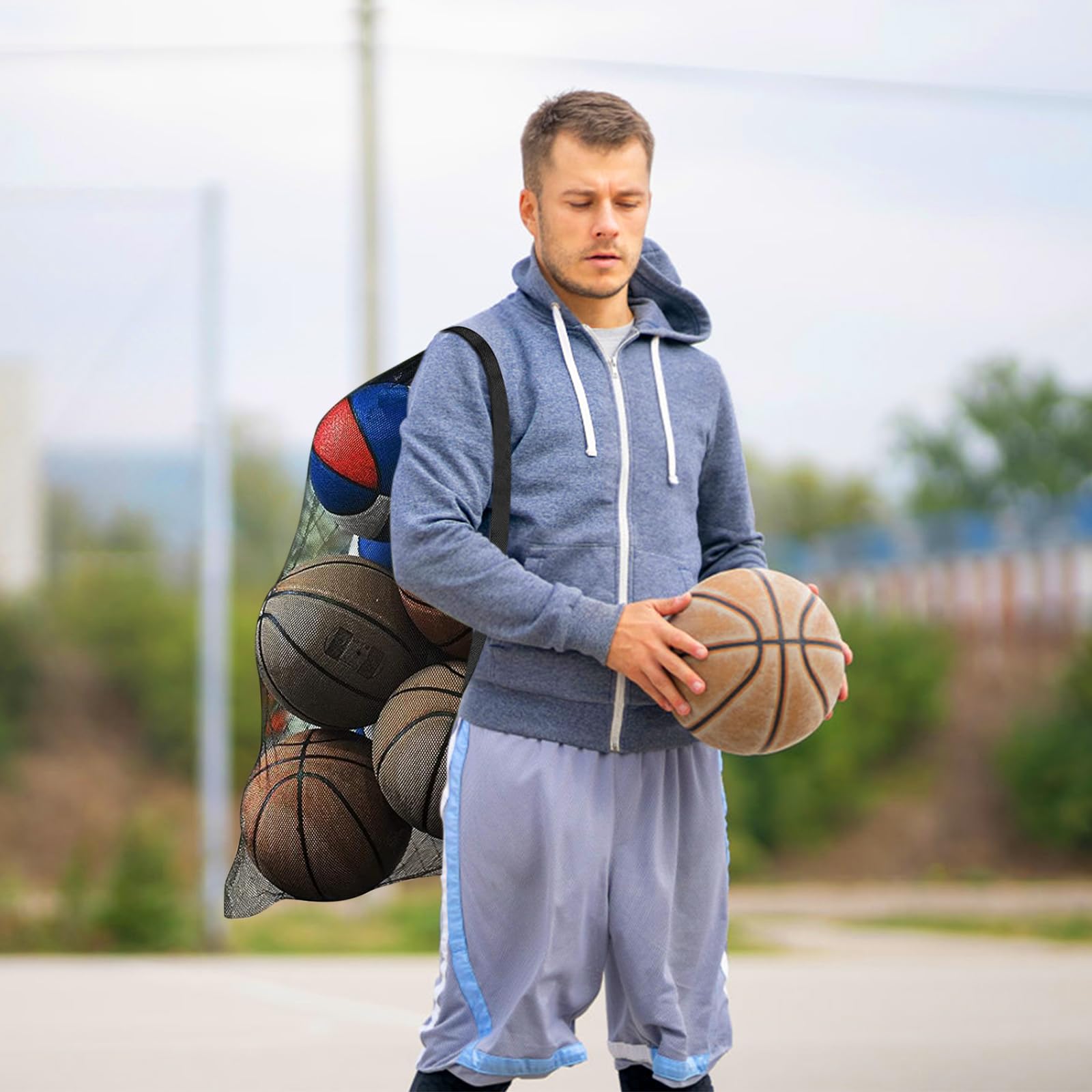 Bolsa Grande para Balones Impermeable con Cordón para Entrenamiento de Fútbol