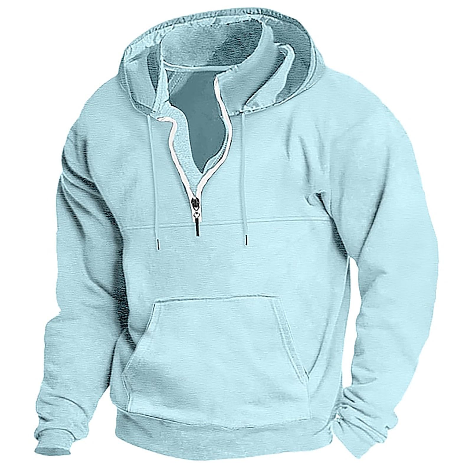 ZIWOCH Herren-Sweatshirt Mit 1/4-Reißverschluss, Baumwolle, Kapuze & Tasche – Bequemer Outdoor-Pullover ZIWOCH Herren-Sweatshirt Mit 1/4-Reißverschluss, Baumwolle, Kapuze & Tasche – Bequemer Outdoor-Pullover