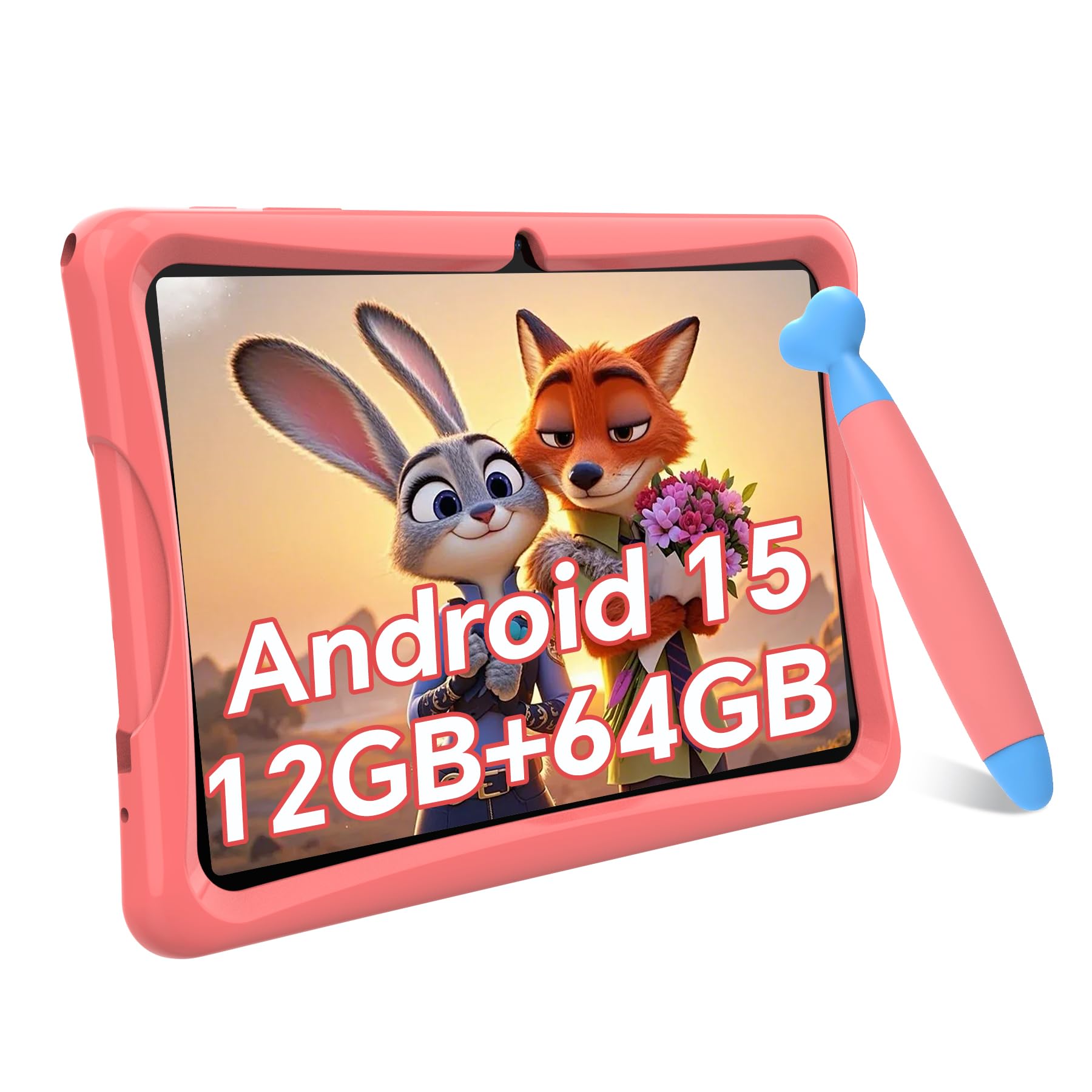 2026年強化版 キッズタブレットAndroid 15 タブレット 2026 Newest Android 15 Tablet with Keyboard, 30GB(6+24)RAM+128GB