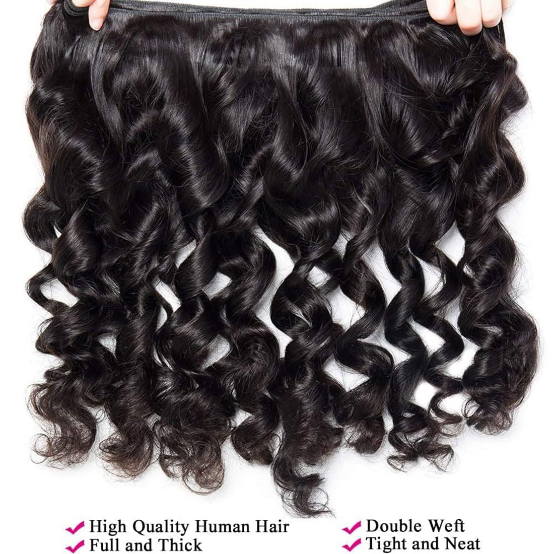 Echthaar Tressen Zum Einnähen Loose Deep Wave Human Hair Bundles Double Weft Extensions 3 Bündel 50g/Per Remy Haar Natural Black Colore for Woman 30 32 34 Zoll