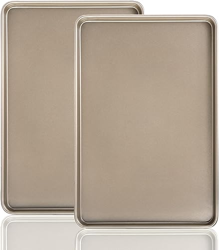 Nicunom Juego de 2 bandejas para tartas de 11.8 x 17.5 pulgadas, bandejas antiadherentes para hornear, tostadora, horno, bandeja para hornear,