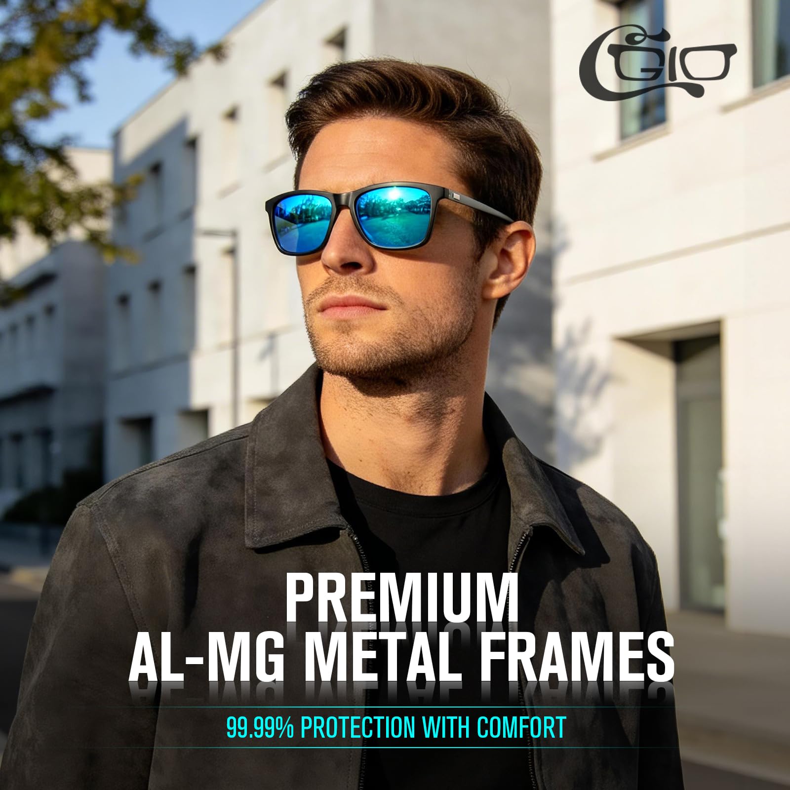 CGID Okulary przeciwsłoneczne Mężczyźni Kobiety Polaryzowane, Al-Mg Metal Temple Classic Retro Sport UV400 Okulary przeciwsłoneczne