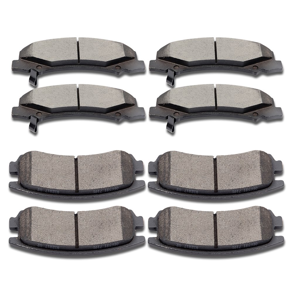 cciyu D1159 D698 Ceramic Front Rear Brake Pad Set Fit For 2008-2009 For Buick Allure,2008-2009 For Buick LaCrosse,2006-2010 For Chevrolet Impala,2006-2007 For Chevrolet Monte Carlo