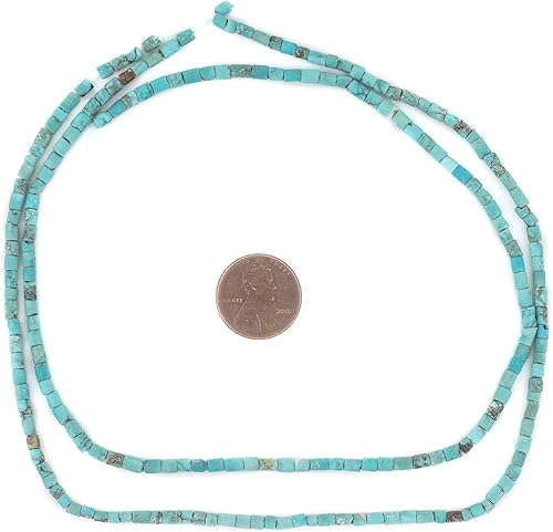 Miniatura 2 de TheBeadChest - Cuentas cilíndricas de heishi de turquesa afgana de 0.118 pulgadas (0.118 in)