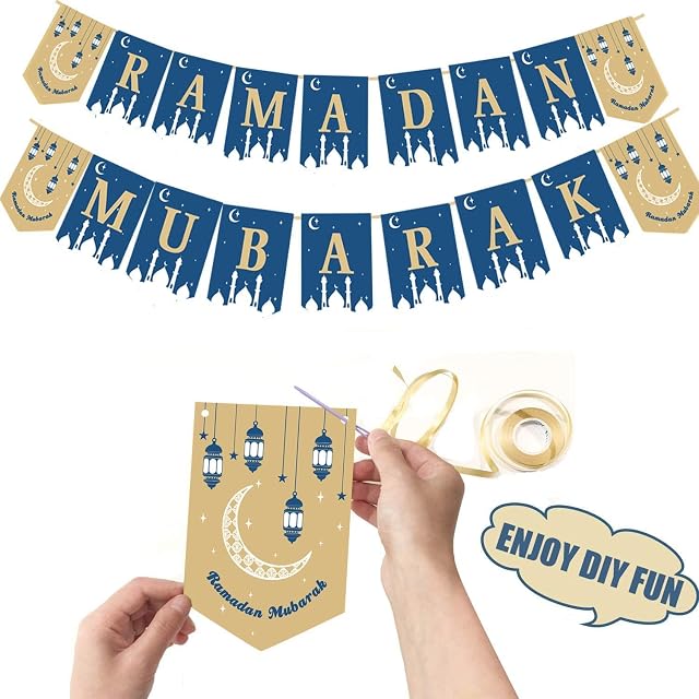 Ramadan Decorations, Eid Mubarak Banner Eid Mubarak Decorations, Ramadan Mubarak Banner Ramadan Bunting Decorations, Ramadan Banner for Home Ramadan Mubarak Decorations