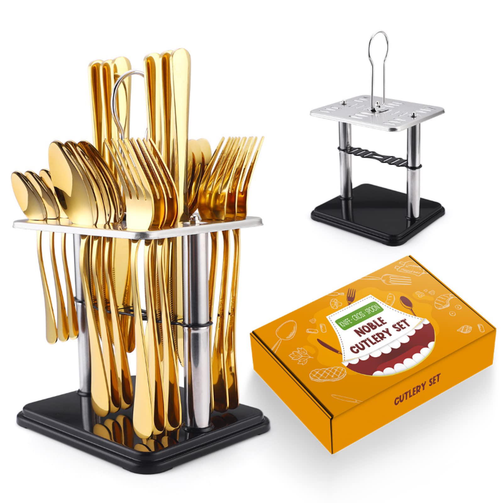 Ménagère de couverts inox titane 24 pièces idée cadeau mariage