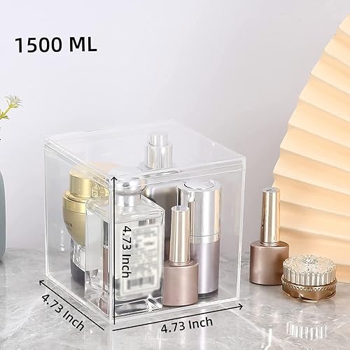 Miniatura 2 de Caja de acrílico con tapa, cubo cuadrado transparente, pantalla pequeña, contenedores de almacenamiento de joyas de dulces transparentes para