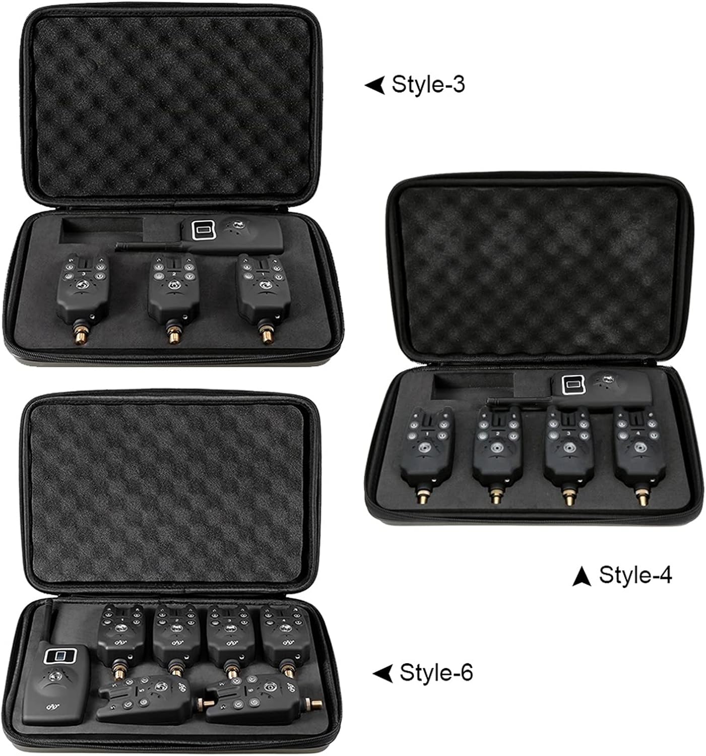 Fish Finders Depth Finders Wireless Fishing Bite Alarm Finder Sound Alert Digital Screen Fish Bite Alarm Receiver Set with Case Carp Fishing Tackle for Boat Kayak Sea Fishing (Color : Style 4)