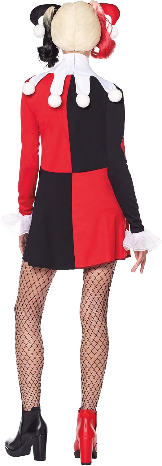 Spirit Halloween DC Villains Adult Harley Quinn Red and Black Dress Costume | Officially Licensed | Batman Costume