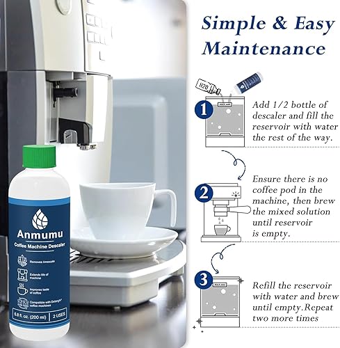 Miniatura 7 de Anmumu Descalcificador Delonghi* EcoDecalk Limpiador para todas las máquinas Delonghi*  Solución de descalcificación delonghi* 4 usos (400 ML 2