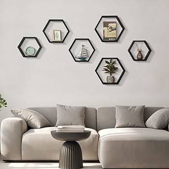 Amazon.com: CADUKE Hexagonal Floating Shelves Set of 6 Hexagon Amazon.com: CADUKE Hexagonal Floating Shelves Set of 6 Hexagon