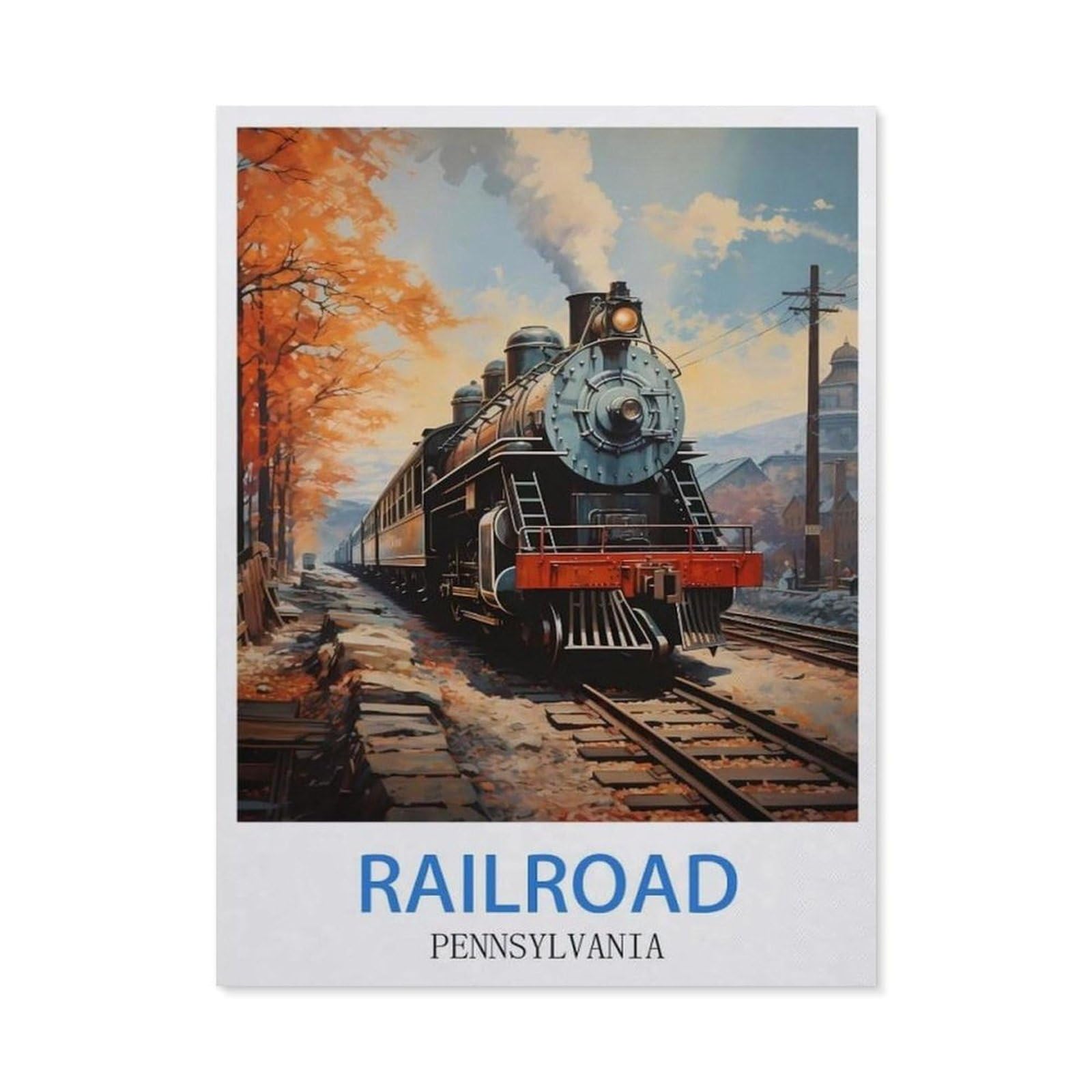 BEAYODKP 5D DIY Diamond Painting，Railroad Pennsylvania（30x40cm）