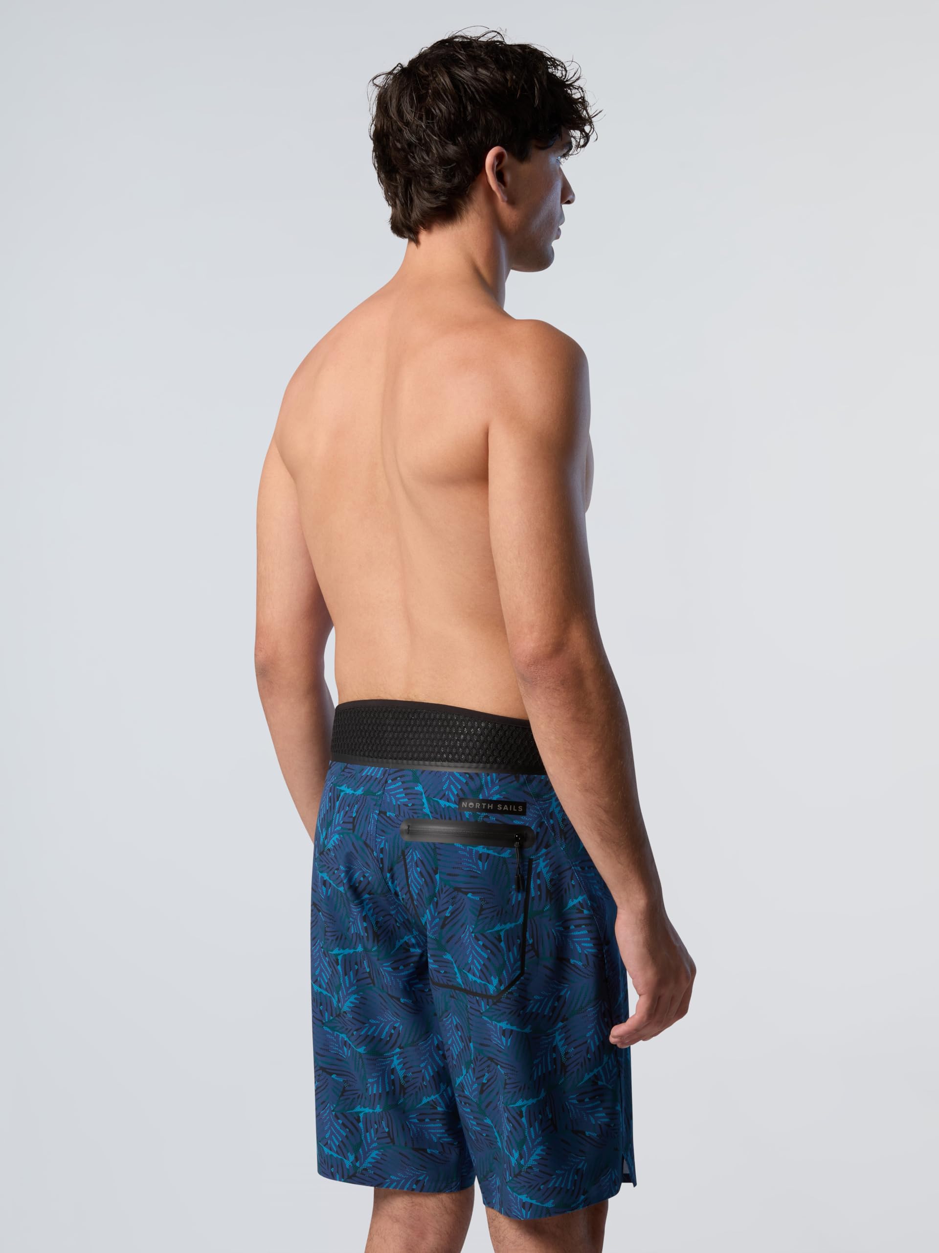 NORTH SAILS Boardshort Uomo in Poliestere Riciclato Stretch con Stampa Grafica