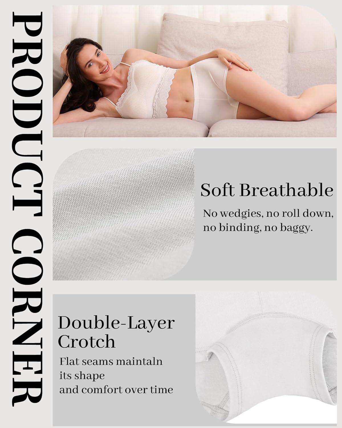 Women's Boyshorts Underwear Cotton, Full Coverage Panties, Womens Boyshort Boxer Briefs Breathable for Women 4 Pack - Image 4