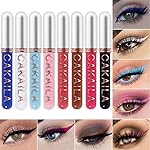 evpct 8 Colors Colored Colorful Liquid Makeup Eyeliner Liquid Set Stamp Shapes Eye Liners for Women Pink Red Blue Purple White Black Eye Liner Liquid Liner Waterproof delineadores de colores para ojos