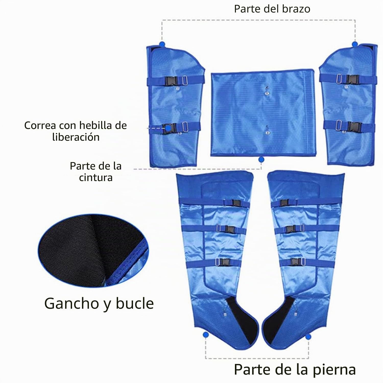 Máquina de Drenaje Linfático Presoterapia Profesional,4 Programas,16 Airbag,Adelgazamiento Corporal,Alivio Dolor Muscular,Máquina Compresión Piernas 3 En 1 Masajeadores Pies