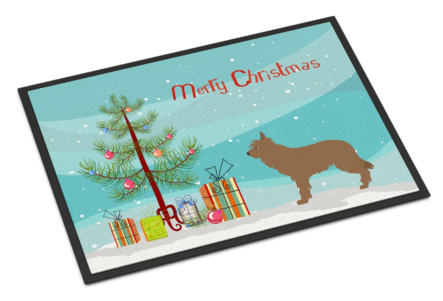 Caroline's Treasures BB8483JMAT Berger Picard Christmas Doormat 24x36 Front Door Mat Indoor Outdoor Rugs for Entryway, Non Slip Washable Low Pile, 24H X 36W